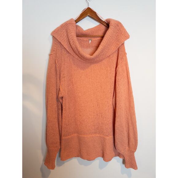 Free People Ophelia Alpaca Blend Slouchy Off-Shoulder Sweater Size Small - Picture 4 of 8